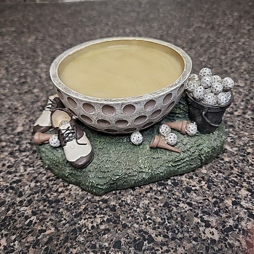 VINTAGE‎ Golf Candle Holder Resin Heavy Sports Decor Mancave